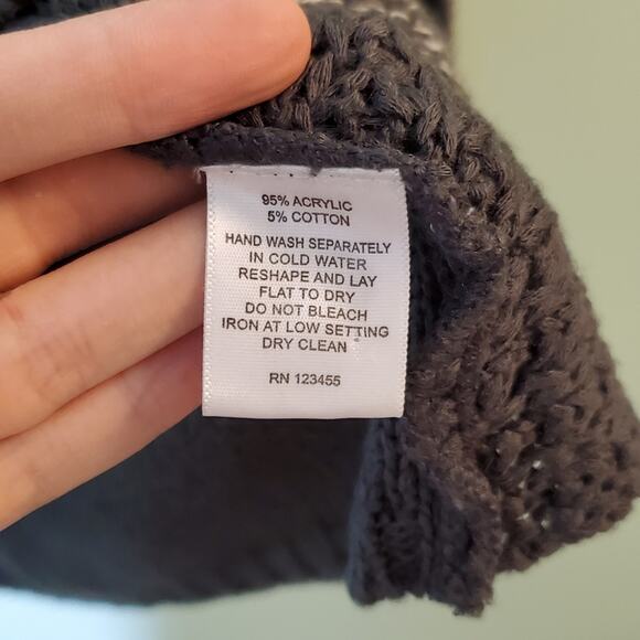 Design Lab by Lord & Taylor Gray Heathered Mixed Knit Pullover Sweater Size XS - Picture 10 of 10